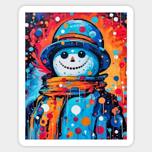 Pop Art Snowman Sticker